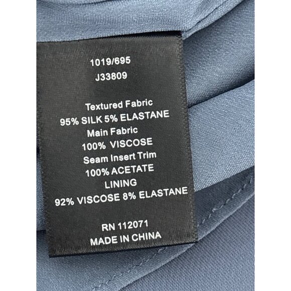 Jigsaw Dress Sz 12 Silk Midi Blue Designer Quiet Luxury Open Back Evening Party - Picture 4 of 16